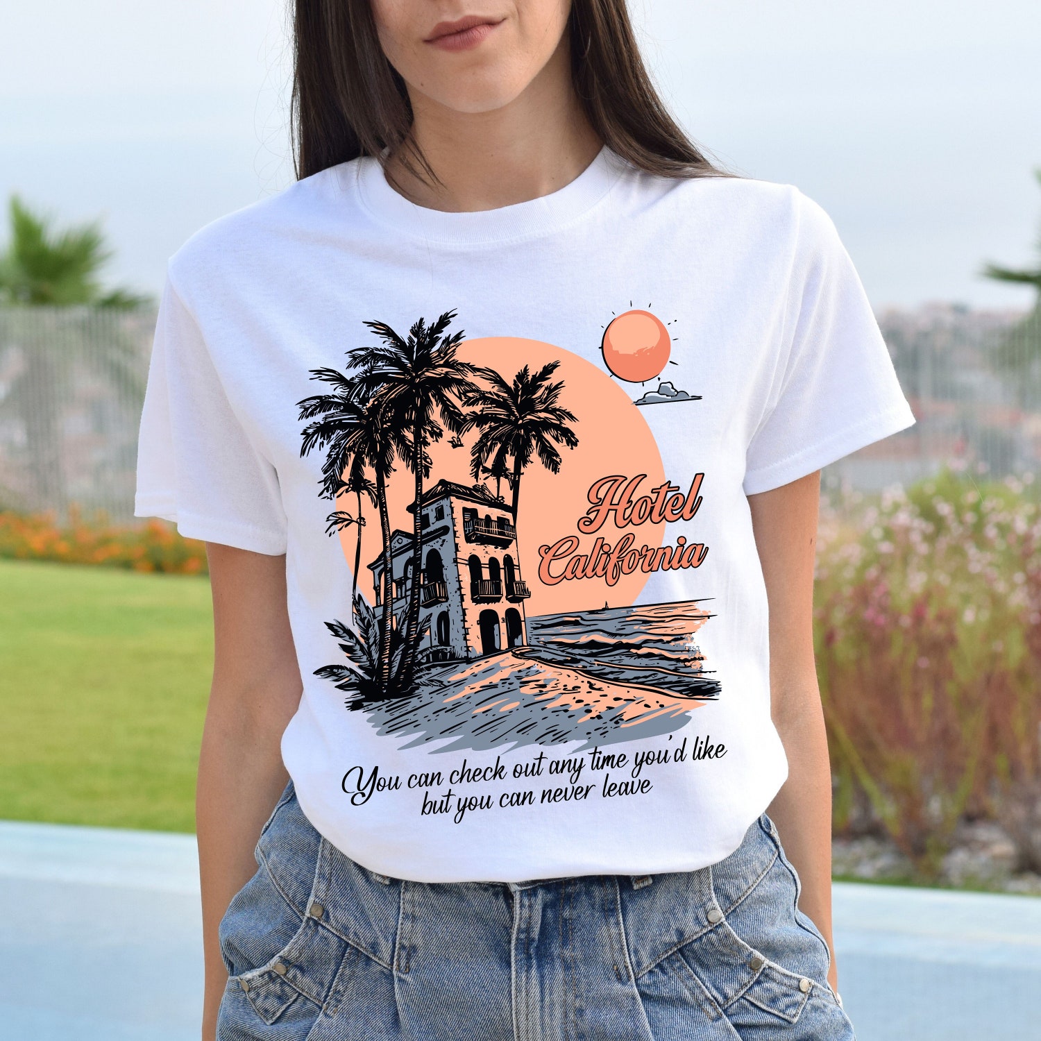 Vintage The Eagles Band Tee - Hotel California Graphic T-Shirt for Women - Music Lover Gift image 3