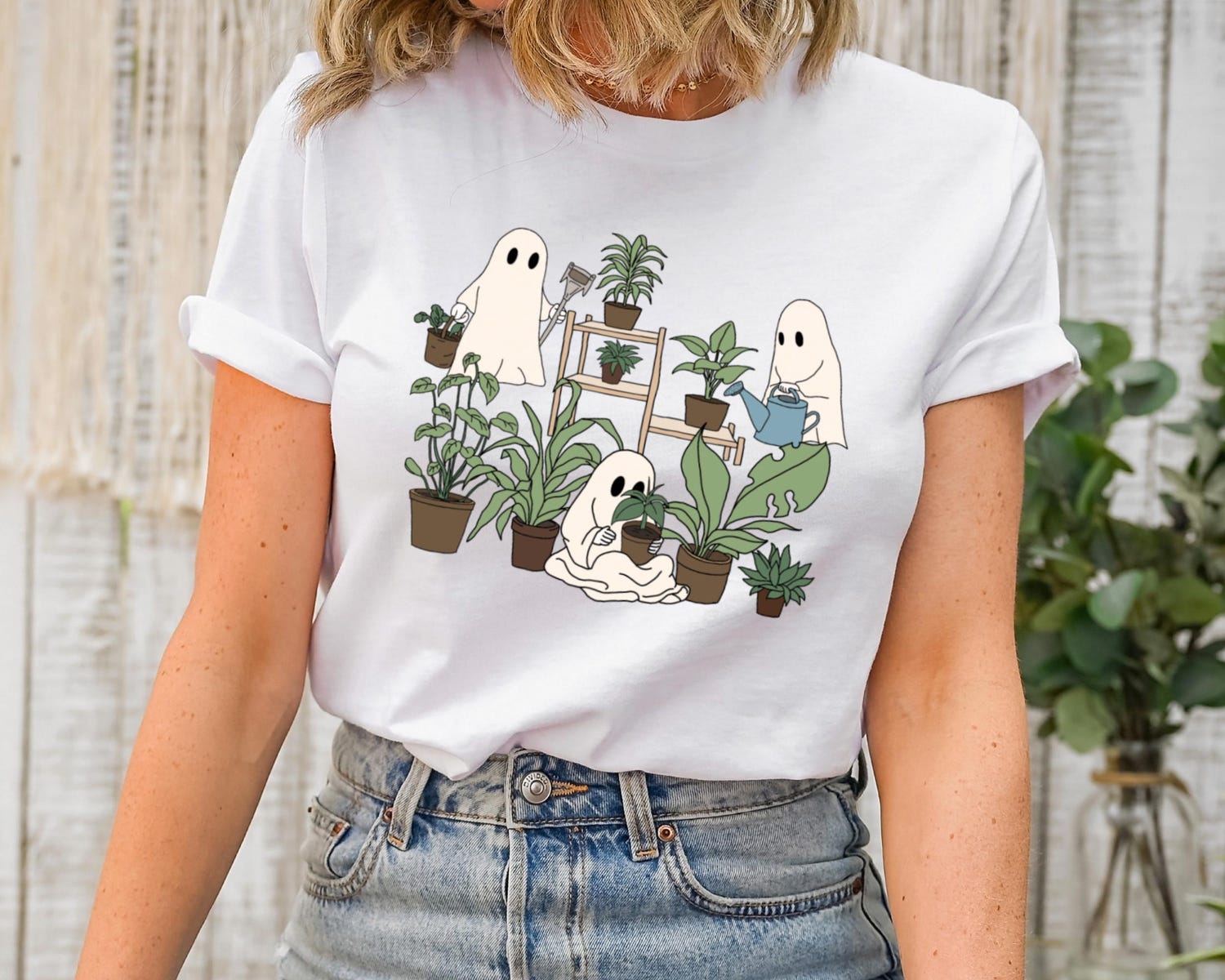 Ghost Plant Lady Shirt - Halloween Plant Sweatshirt for Plant Lovers - Perfect Halloween Gift image 4