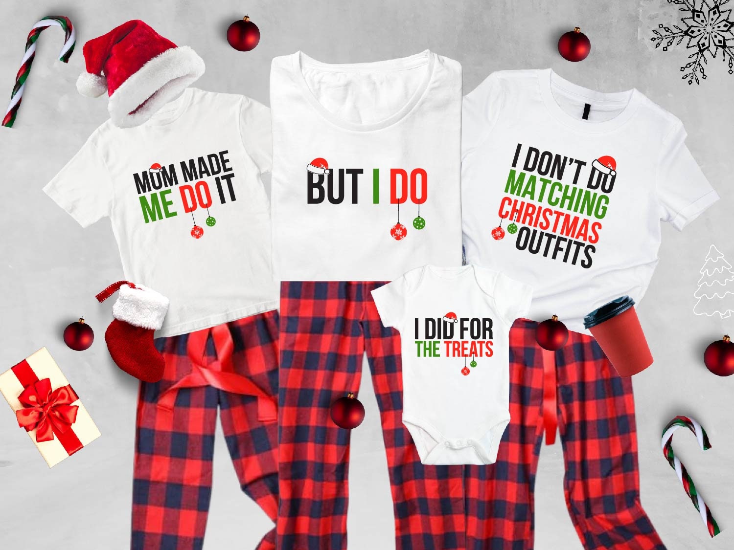 Christmas Family Matching Shirts - Funny Men's Tee - I Don't Do Matching Outfits - Holiday Gift image 1