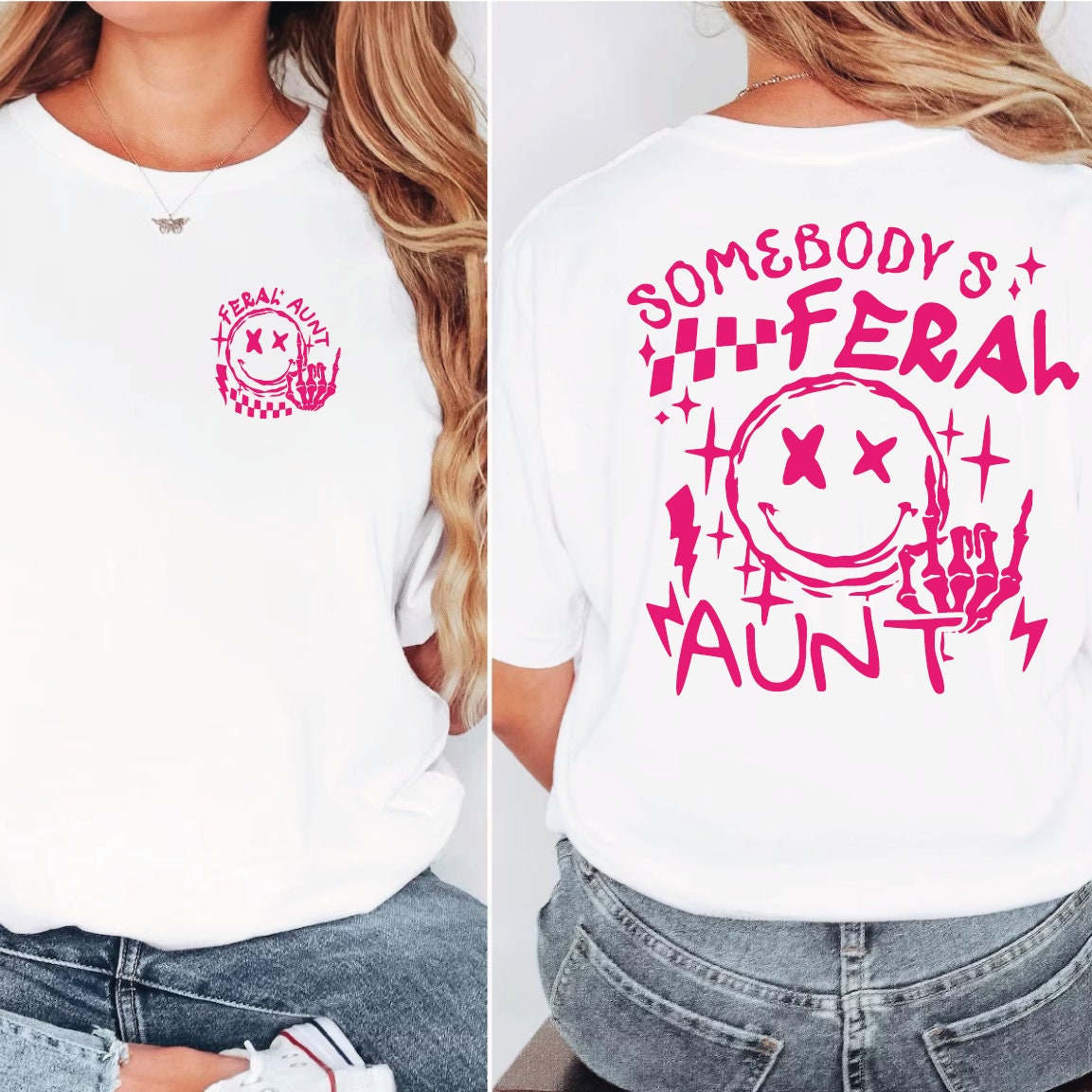 Somebody's Feral Aunt Shirt - Trendy Sarcastic Aunt Life T-Shirt for Women image 1