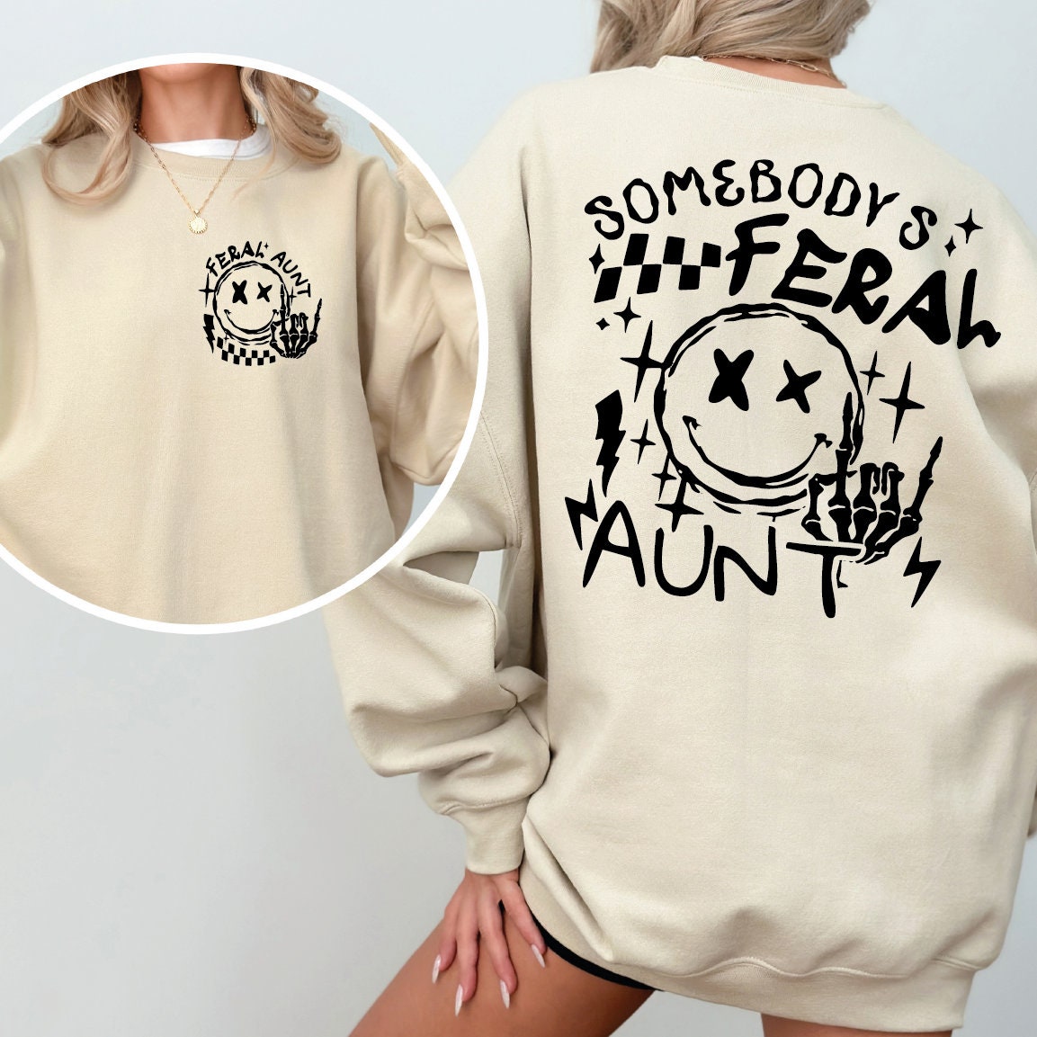 Somebody's Feral Aunt Shirt - Trendy Sarcastic Aunt Life T-Shirt for Women image 3