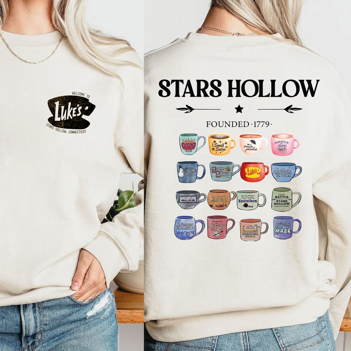 Stars Hollow Luke's Diner Sweatshirt Hoodie Adults Gift for Mom image 1