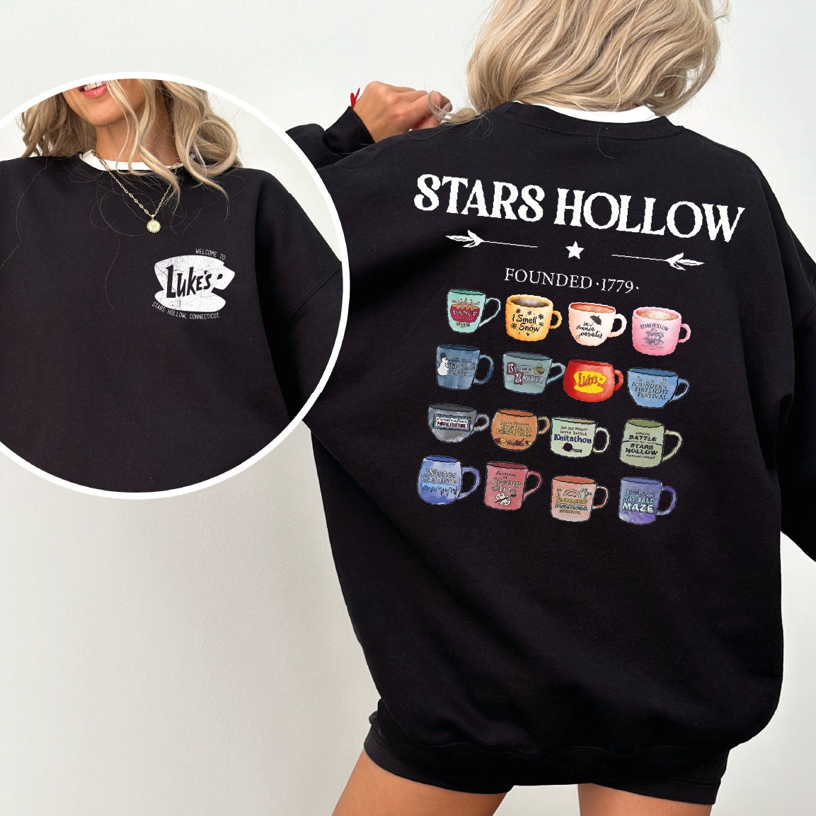 Stars Hollow Luke's Diner Sweatshirt Hoodie Adults Gift for Mom image 2