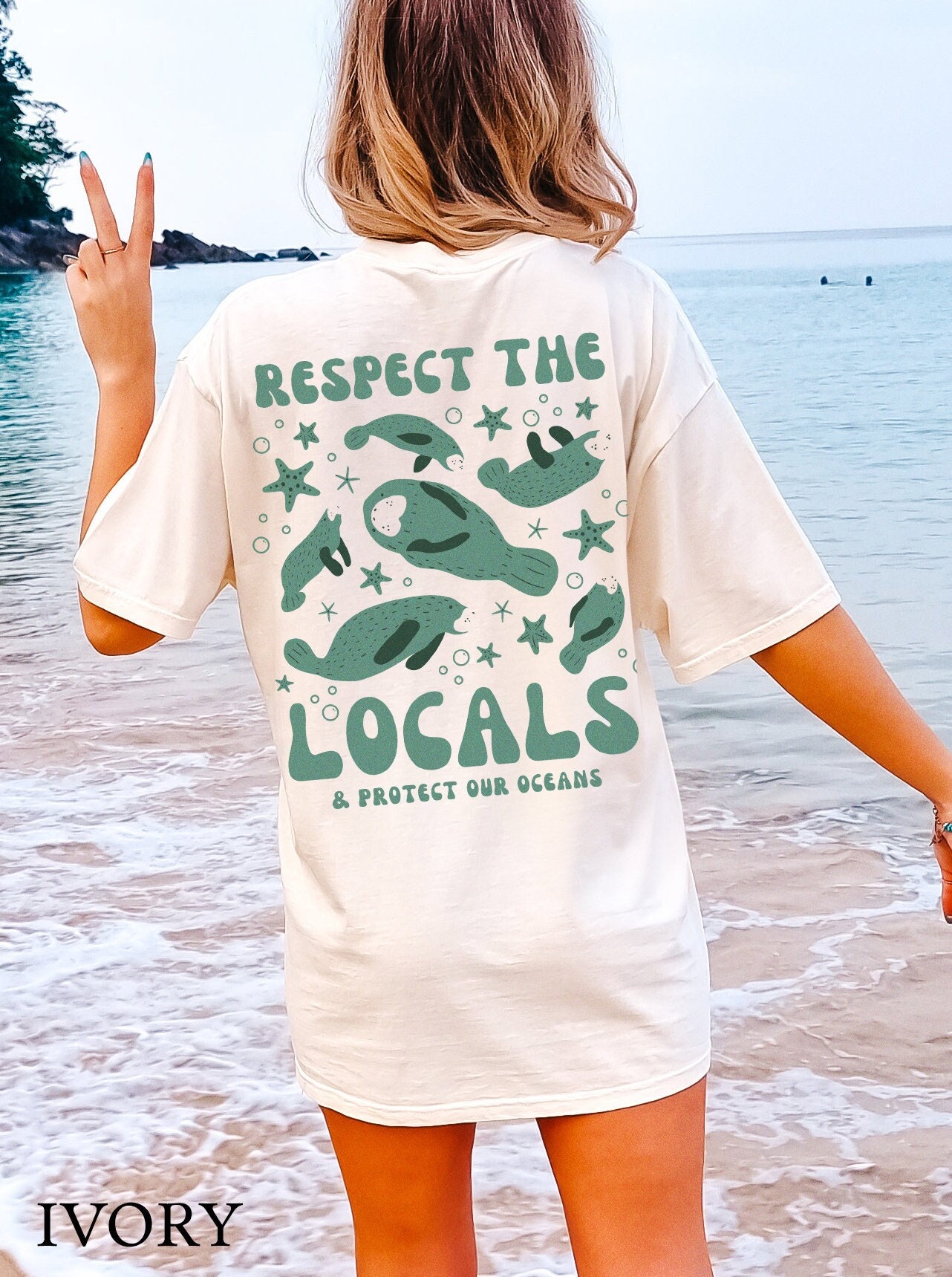 Manatee Shirt Ocean Animal Coconut Girl Style Teenage Gifts image 3