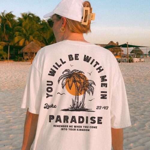 Christian Palm Tree Beachy Shirt | Comfort Colors | Ocean Inspired Tropical Christian Tee image 0