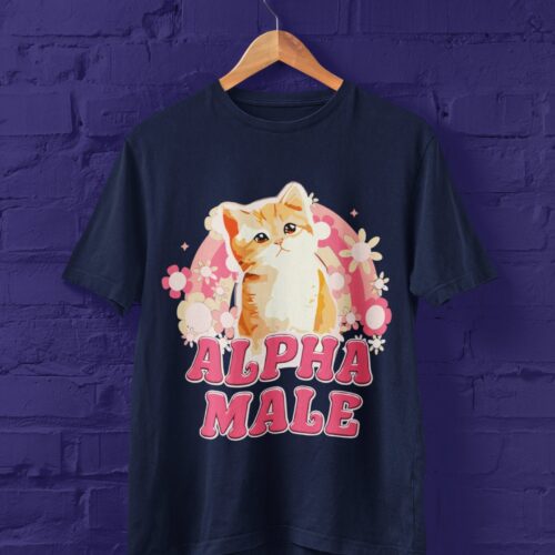 Alpha Male Funny Meme Cat T-Shirt | Humorous Cat Meme Tee | Perfect Gift for Cat Lovers image 0