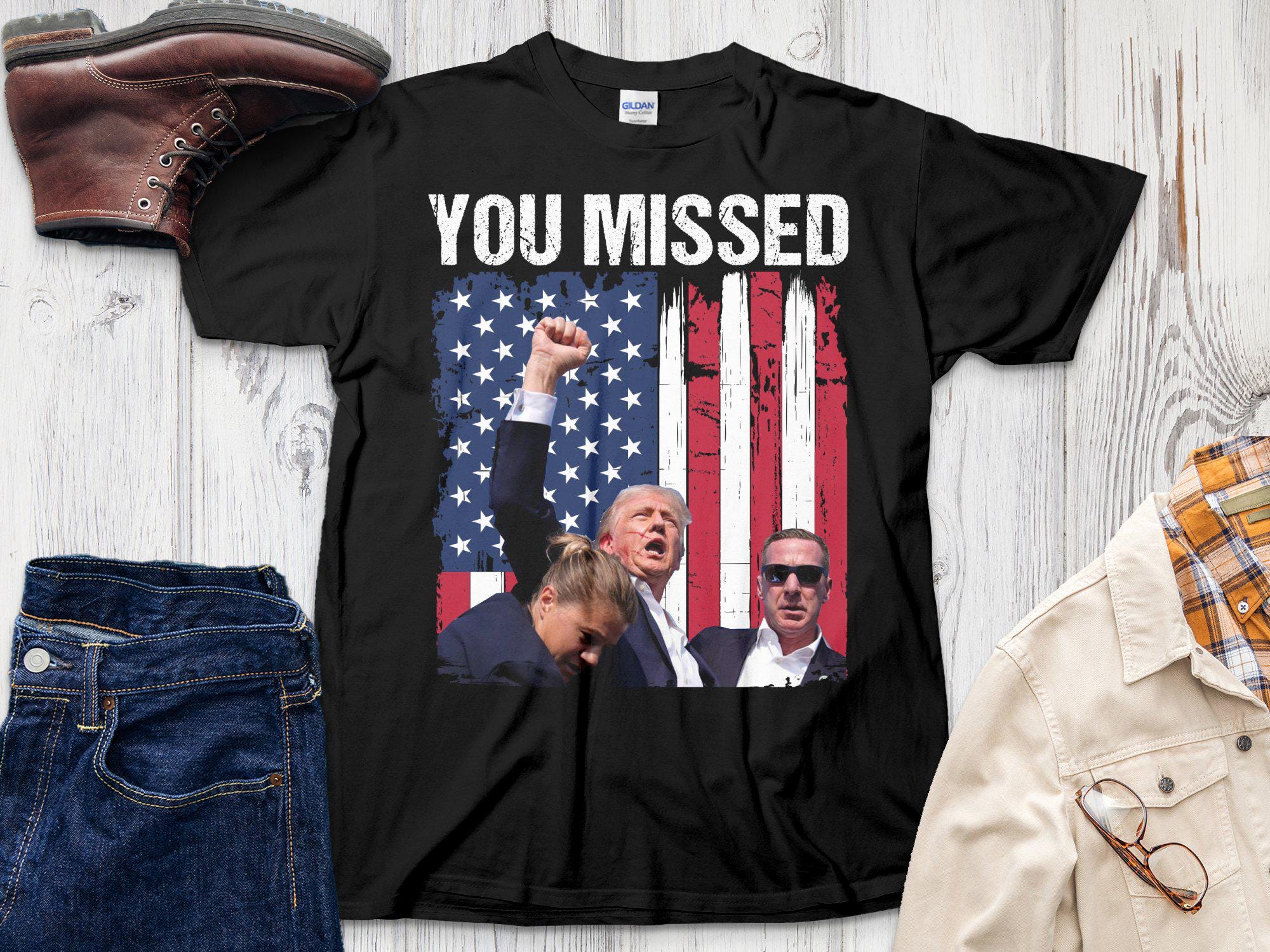 Trump 2024 T-Shirt - President Trump Assassination Attempt Shirt - Trump Fight Tee image 3