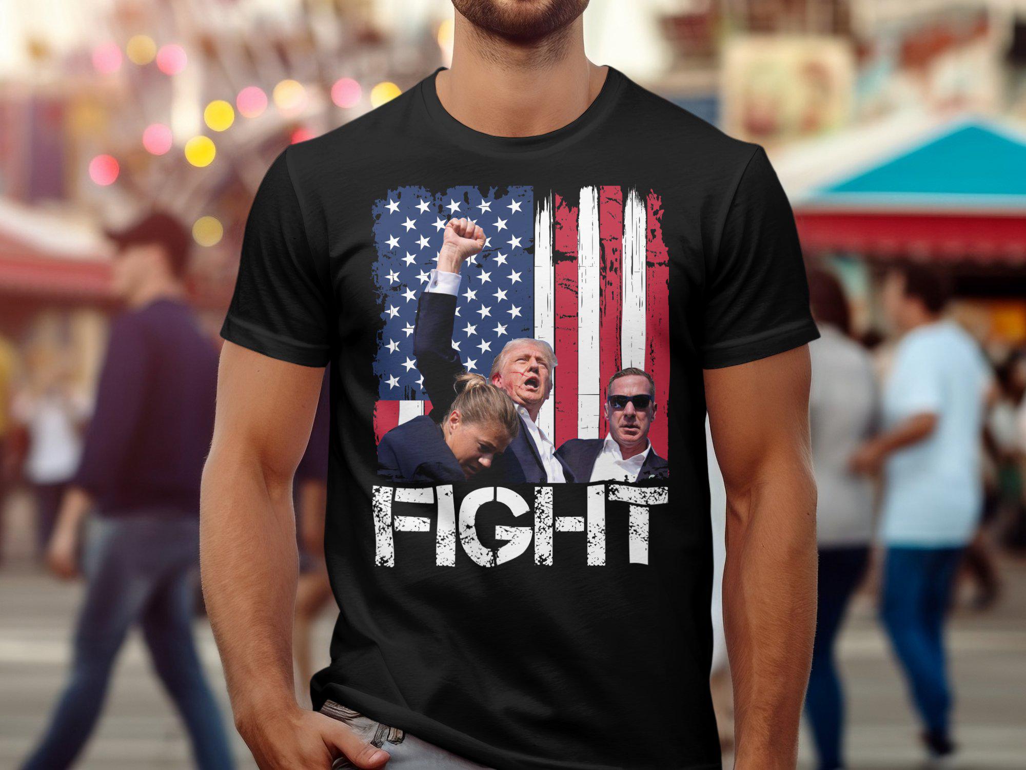 President Trump Assassination Attempt Shirt Trump 2024 Fight T-Shirt Political Graphic Tee image 2