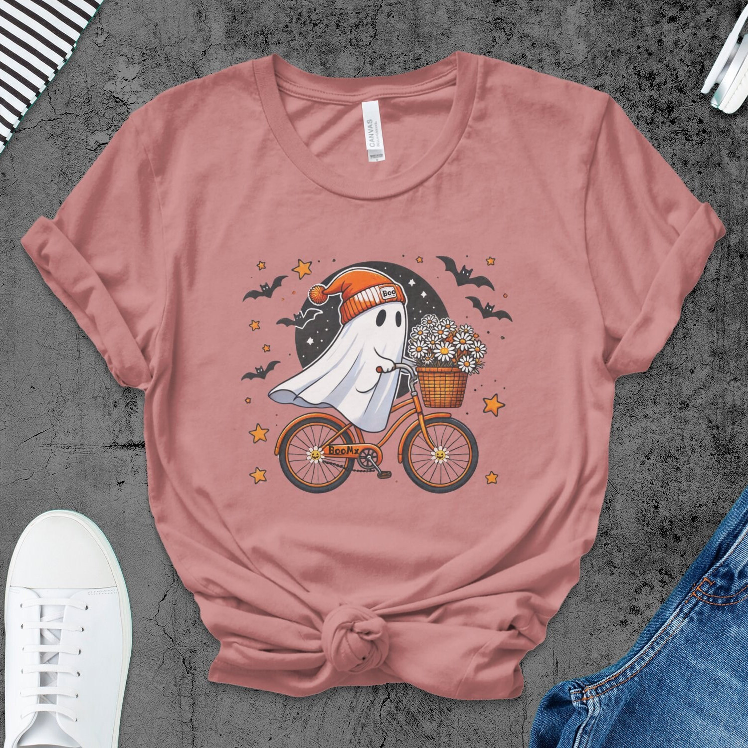 Women's Cute Halloween Ghost Shirt - Spooky Fall Retro Tee - Gift for Halloween Season image 4