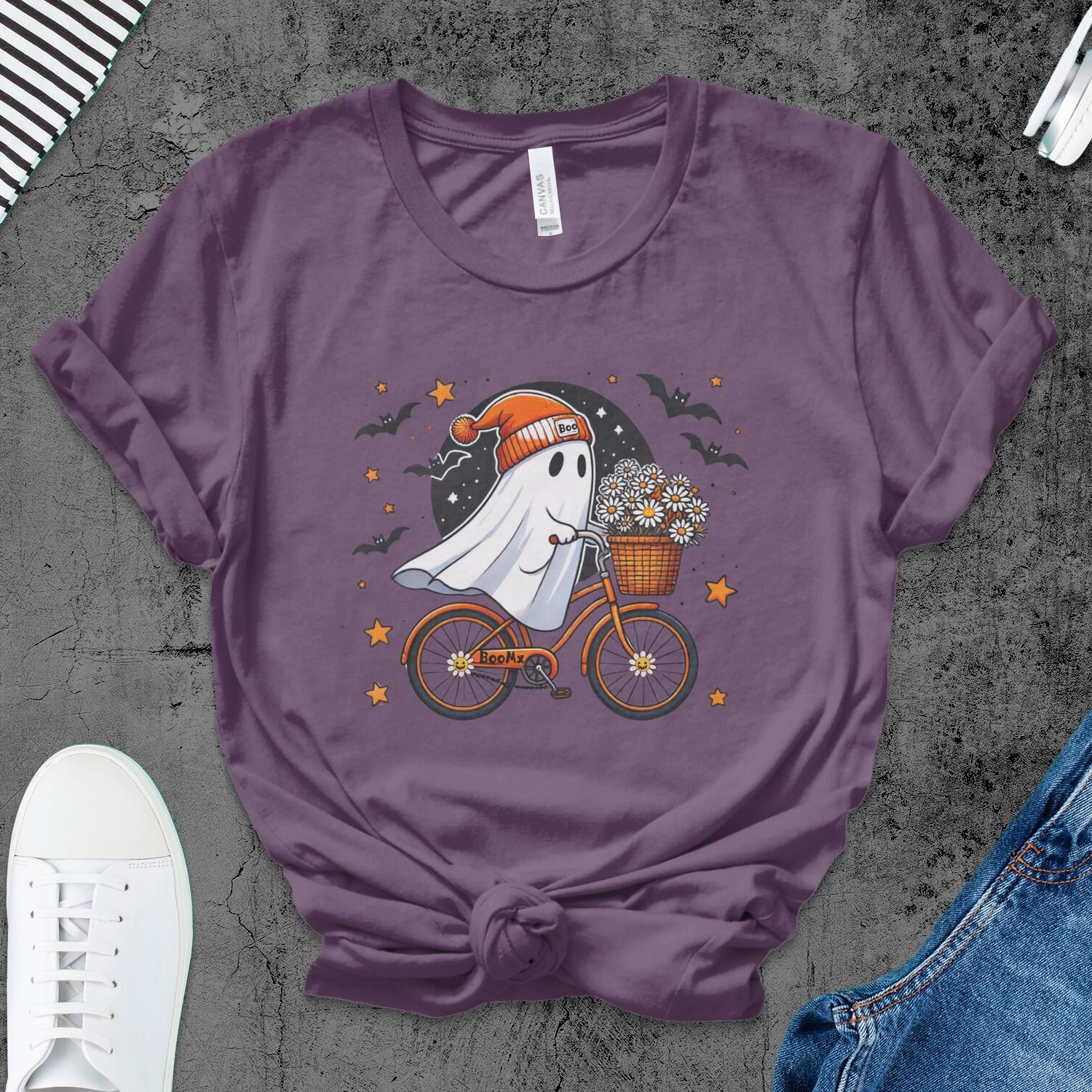 Women's Cute Halloween Ghost Shirt - Spooky Fall Retro Tee - Gift for Halloween Season image 5