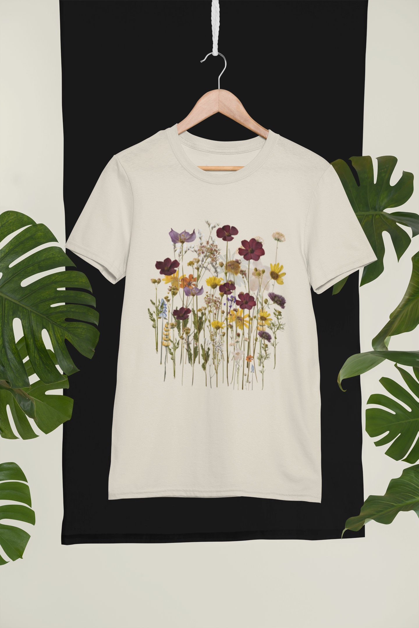 Floral Graphic Tee for Women Aesthetic Flower Shirt Wildflower T-Shirt Gift for Her image 6