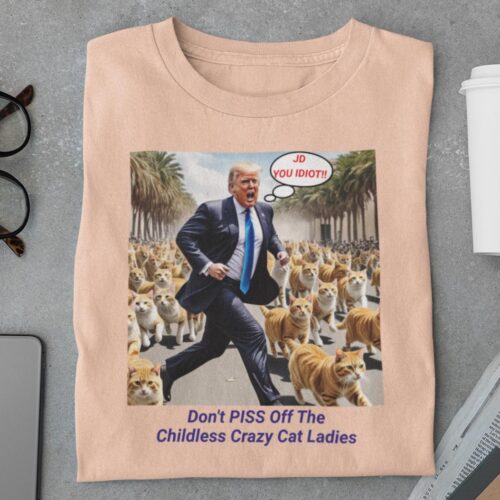 Pro Kamala Harris T-Shirt | Political Satire Anti-Trump Tee | Funny Cat Ladies JD Vance Shirt image 0