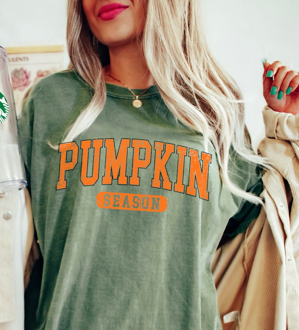 Retro Pumpkin Season T-Shirt for Women Fall Coffee Shirt Thanksgiving Gift Halloween Tee Autumn Pumpkin Spice Latte image 2