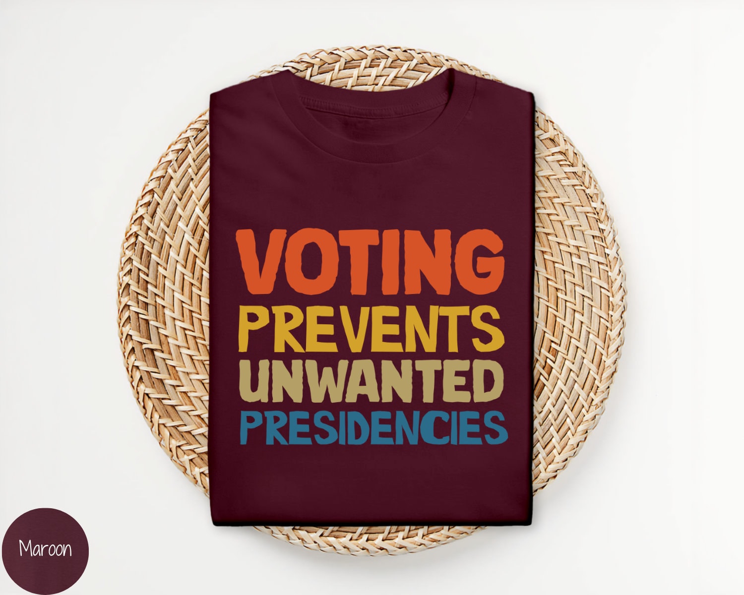 Voting Prevents Unwanted Presidencies T-Shirt 2024 Election Kamala Harris Trump Shirt image 2