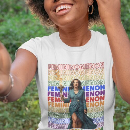 Kamala Rainbow Feminist Shirt | Femininomenon Kamala Shirt for Women | Kamala Girls Tee image 0