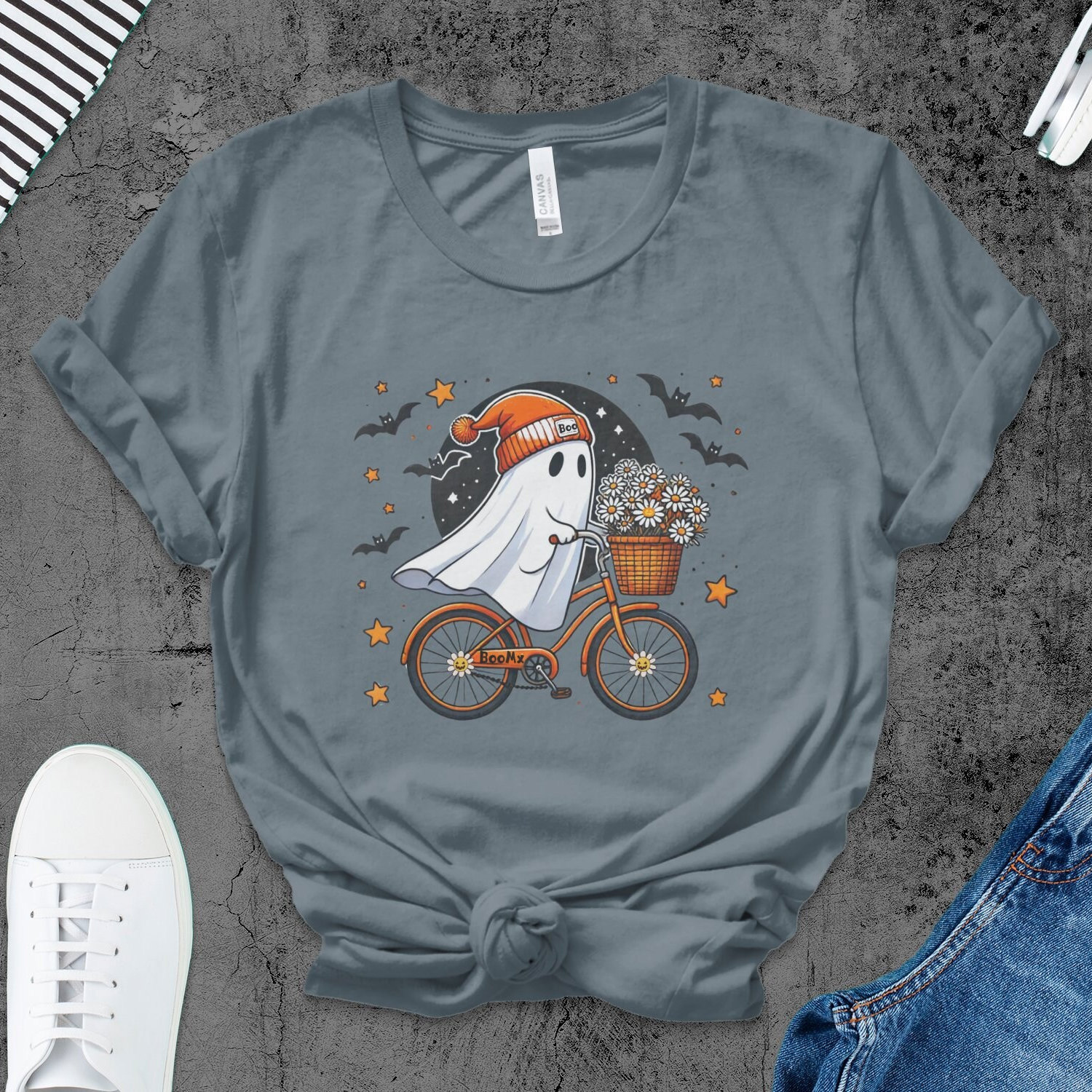 Women's Cute Halloween Ghost Shirt - Spooky Fall Retro Tee - Gift for Halloween Season image 3