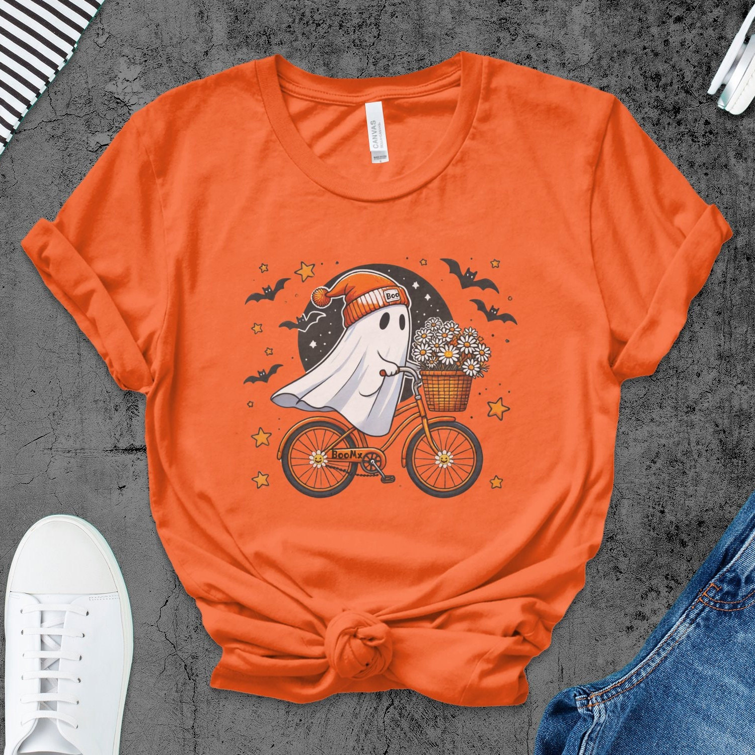 Women's Cute Halloween Ghost Shirt - Spooky Fall Retro Tee - Gift for Halloween Season image 8