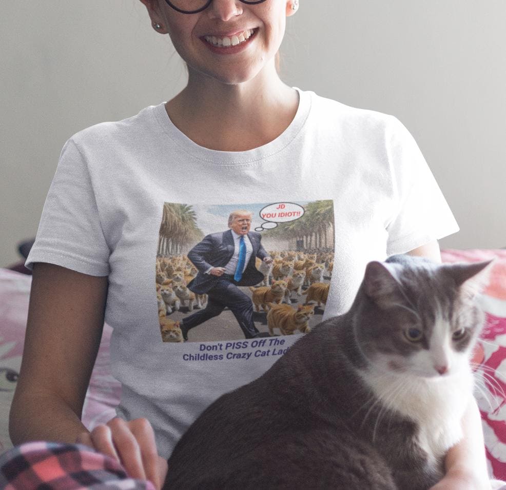 Pro Kamala Harris T-Shirt | Political Satire Anti-Trump Tee | Funny Cat Ladies JD Vance Shirt image 3