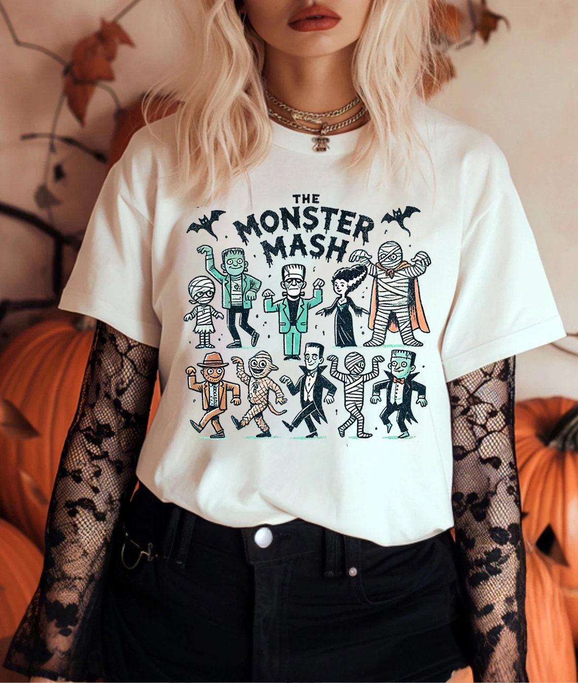 Retro Monster Mash Halloween Shirt | Funny Monster T-Shirt | Trending Halloween Crewneck image 3