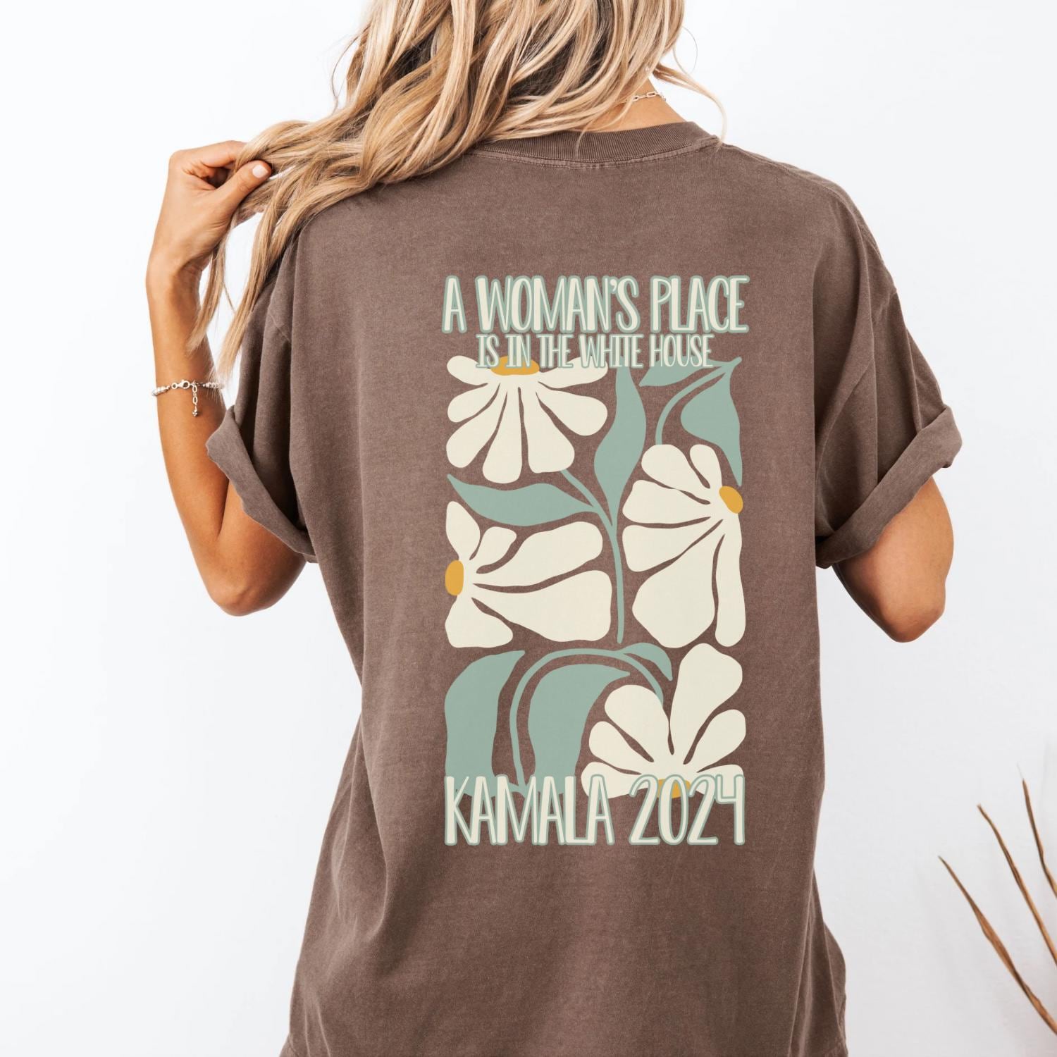 Kamala Harris 2024 Feminist Shirt | Madam President Flower Tee | Women's Empowerment image 6