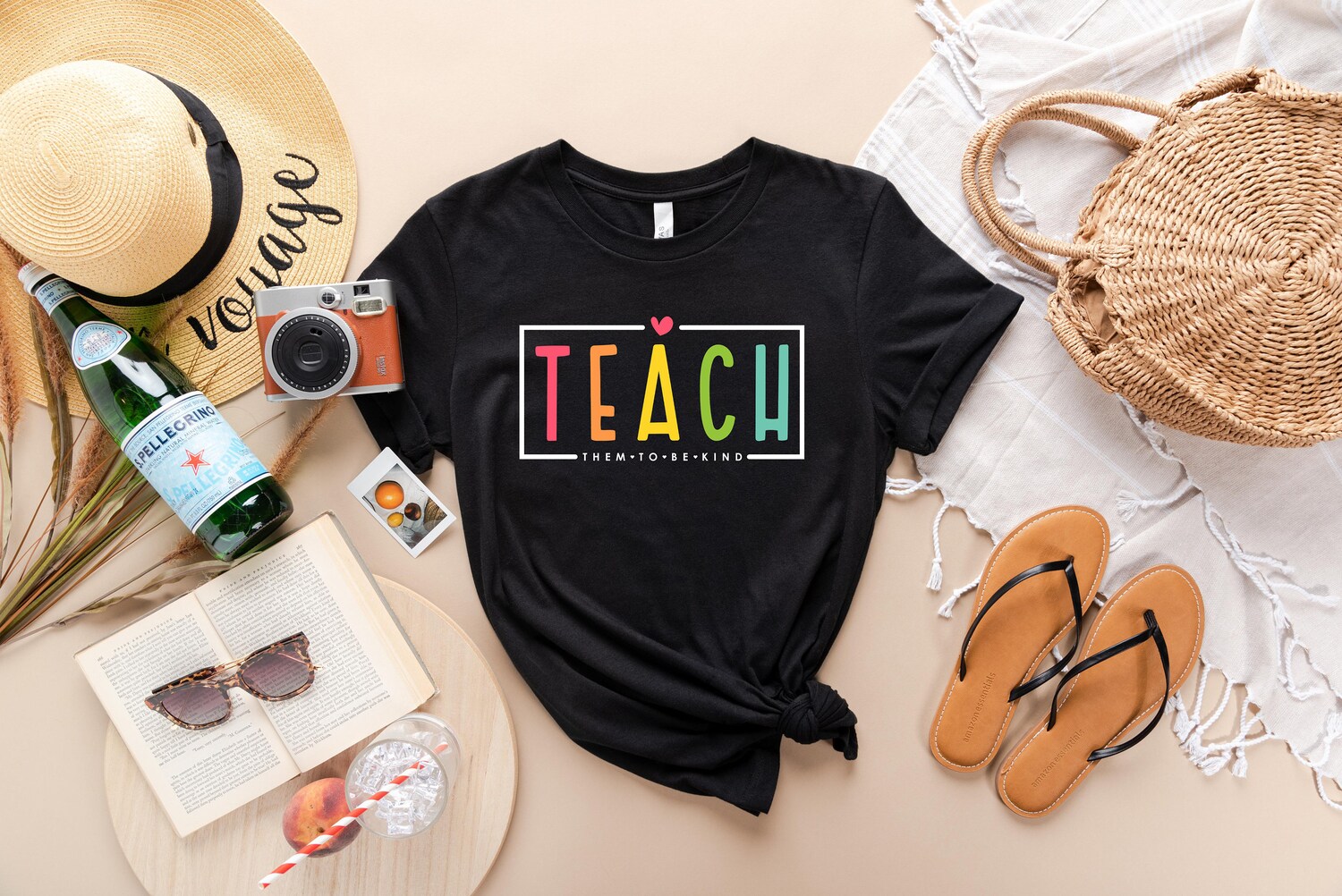 Teach Them To Be Kind Shirt - Back to School Teacher Gift - Teacher Appreciation Tee image 2