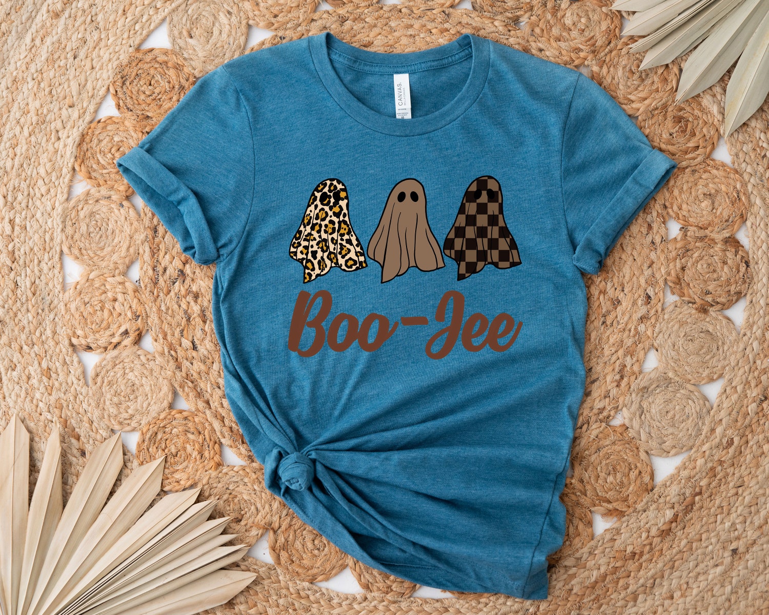 Retro Boo-Jee Ghost Shirt | Funny Halloween Pumpkin Tee | Cute Spooky Season Costume image 4