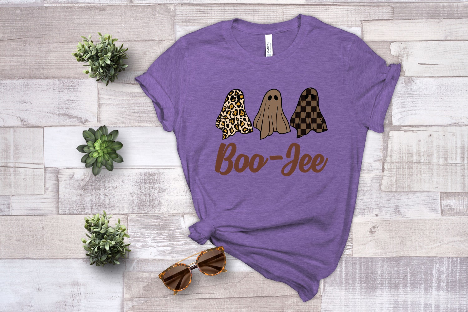 Retro Boo-Jee Ghost Shirt | Funny Halloween Pumpkin Tee | Cute Spooky Season Costume image 5