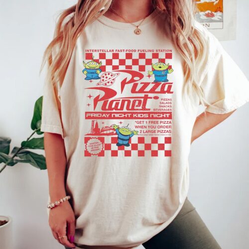 Toy Story Pizza Planet Shirt Alien Tee Family Pizza Lover Shirt image 0