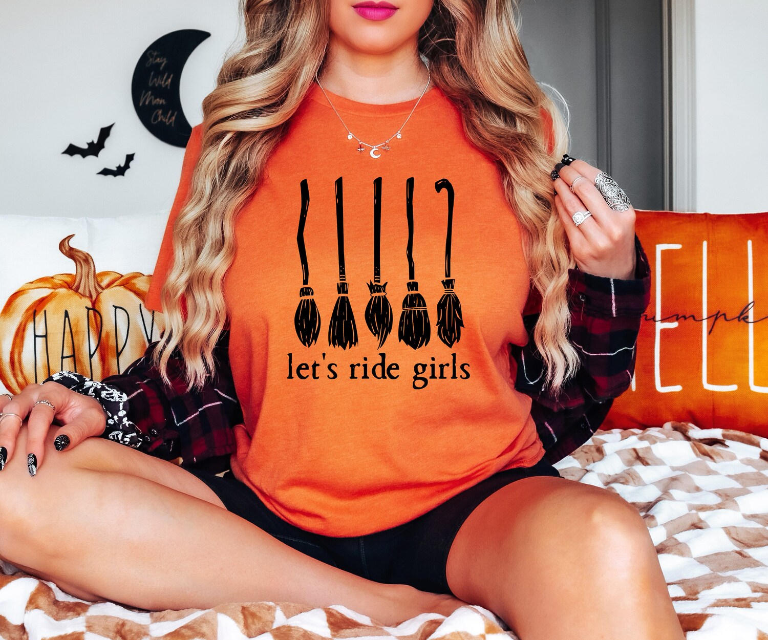 Let's Ride Girls Witches Halloween Shirt | Sanderson Sisters Shirt| Hocus Pocus Tee image 0