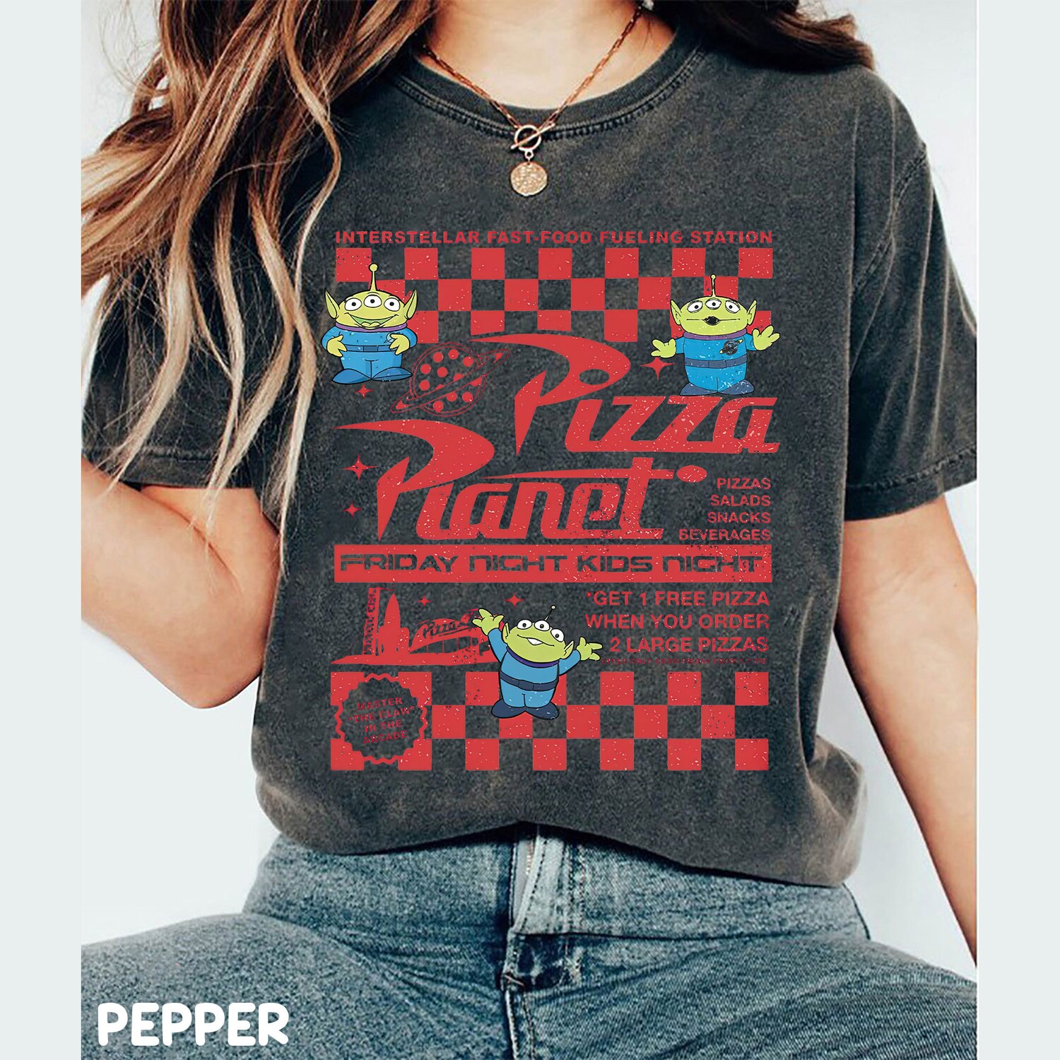 Toy Story Pizza Planet Shirt Alien Tee Family Pizza Lover Shirt image 1