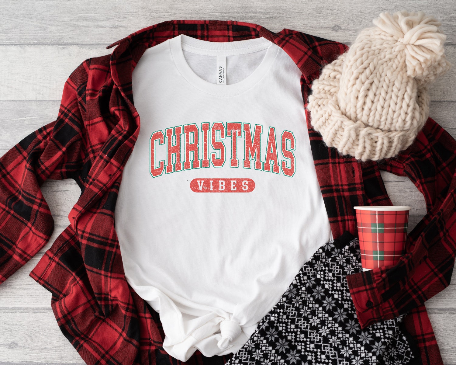 Retro Christmas Shirt Christmas Vibes Womens Merry Christmas Shirt Xmas Tee image 1