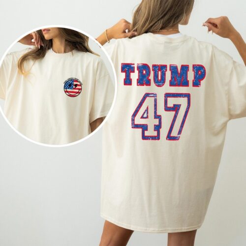 Donald Trump 45 47 Shirt - Smiley American Flag 2024 T-shirt - Republican Gift image 0