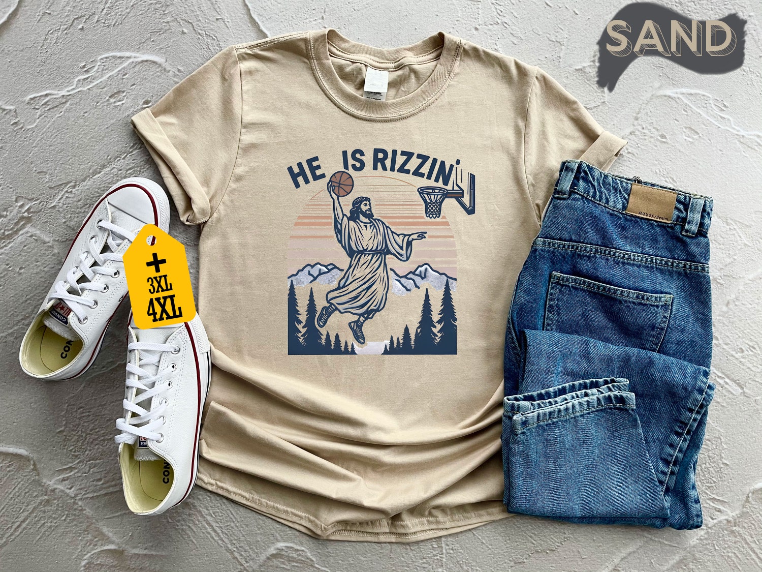 Funny Jesus Playing Basketball Shirt Retro Y2K Christian Faith Tee Humor Easter Gift Shirt image 5