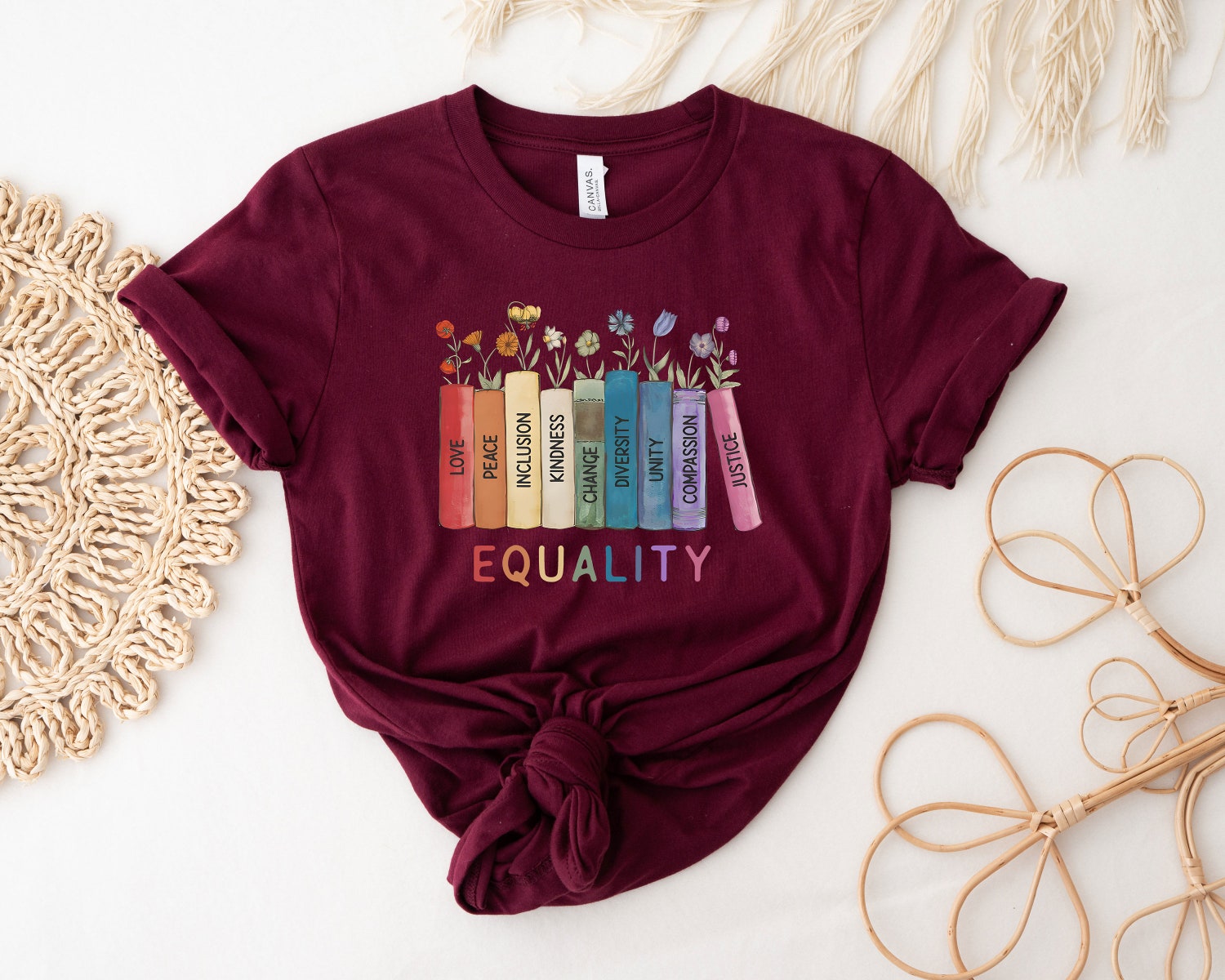 Equal Rights Shirt | Human Rights T-shirt | Social Justice Equality Tee | Diversity Floral Shirt image 1