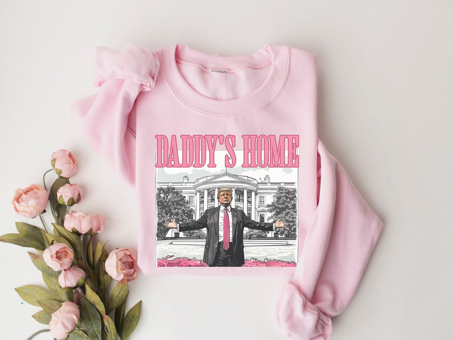 Daddy's Home Trump 2024 Shirt - Funny Republican Political Sweatshirt - Election Gift image 1