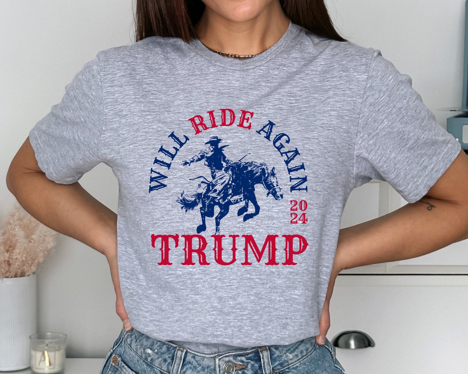 Trump 2024 Take America Back Shirt - Country Western Cowboy Proud Conservative 4th July Tee image 4