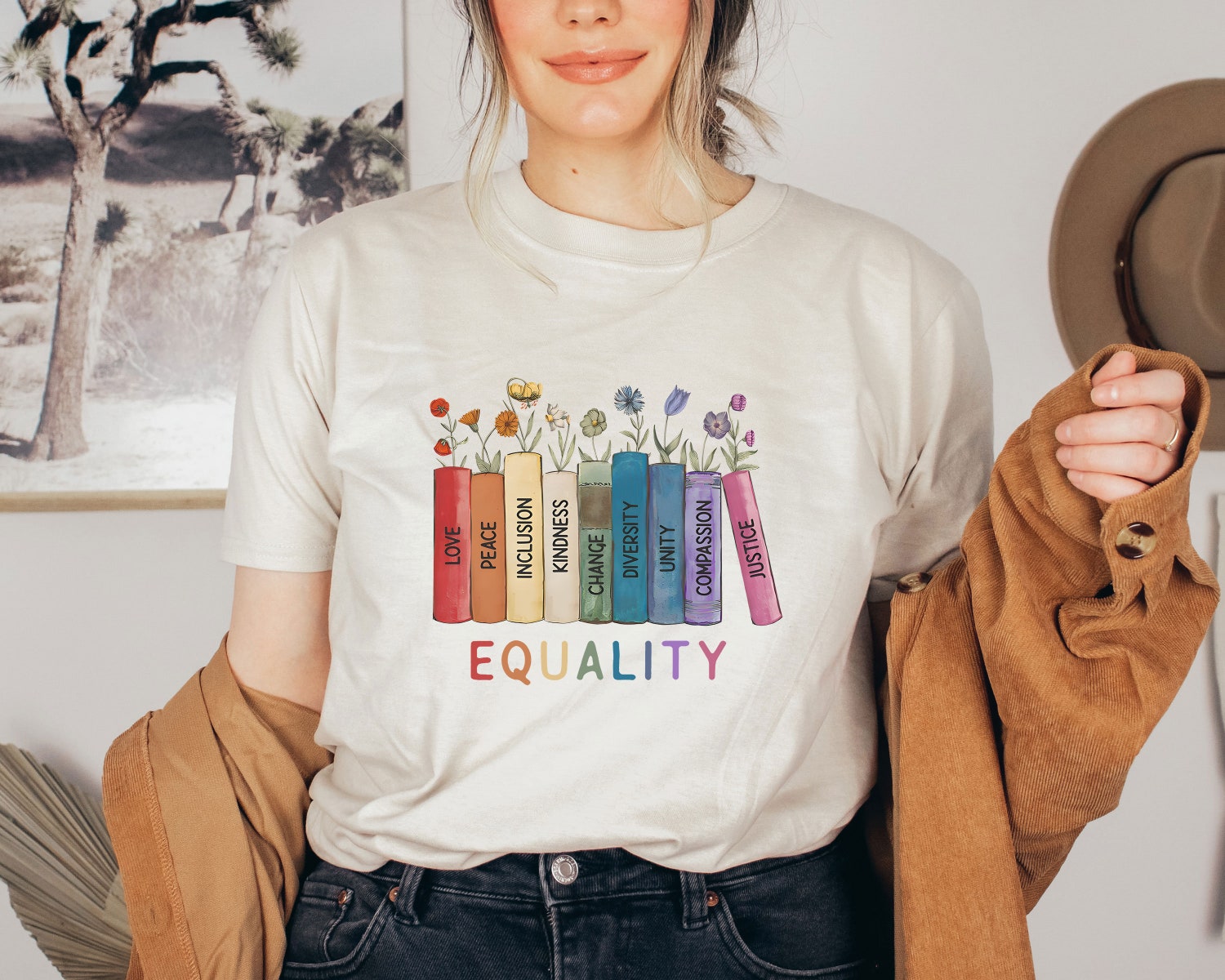 Equal Rights Shirt | Human Rights T-shirt | Social Justice Equality Tee | Diversity Floral Shirt image 3