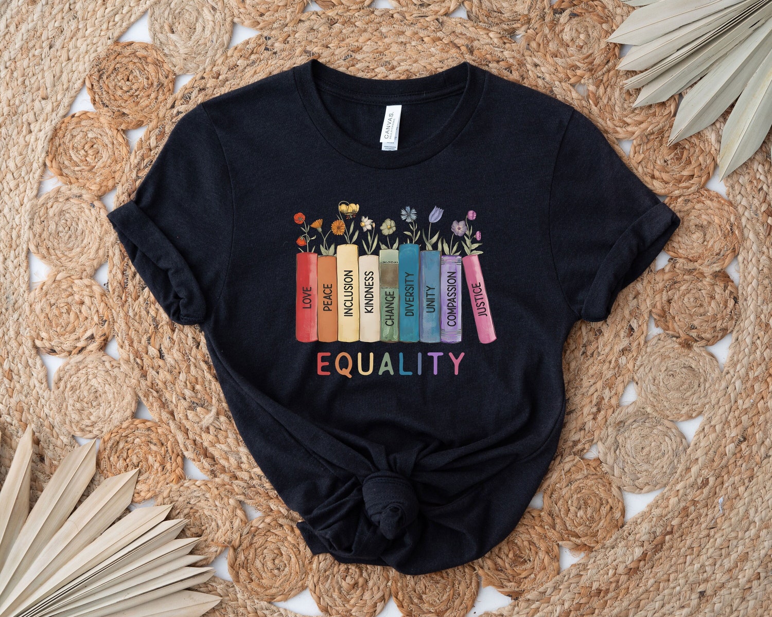 Equal Rights Shirt | Human Rights T-shirt | Social Justice Equality Tee | Diversity Floral Shirt image 0