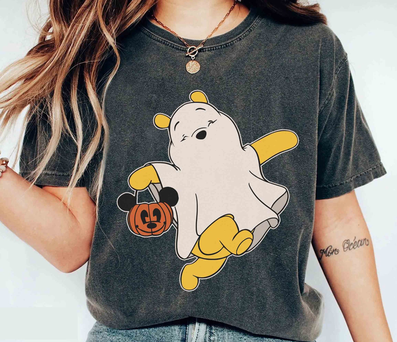 Retro Pooh Ghost Halloween Shirt Spooky Season Tee Mickey's Not So Scary Halloween Shirt image 2