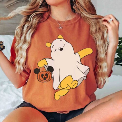 Retro Pooh Ghost Halloween Shirt Spooky Season Tee Mickey's Not So Scary Halloween Shirt image 0