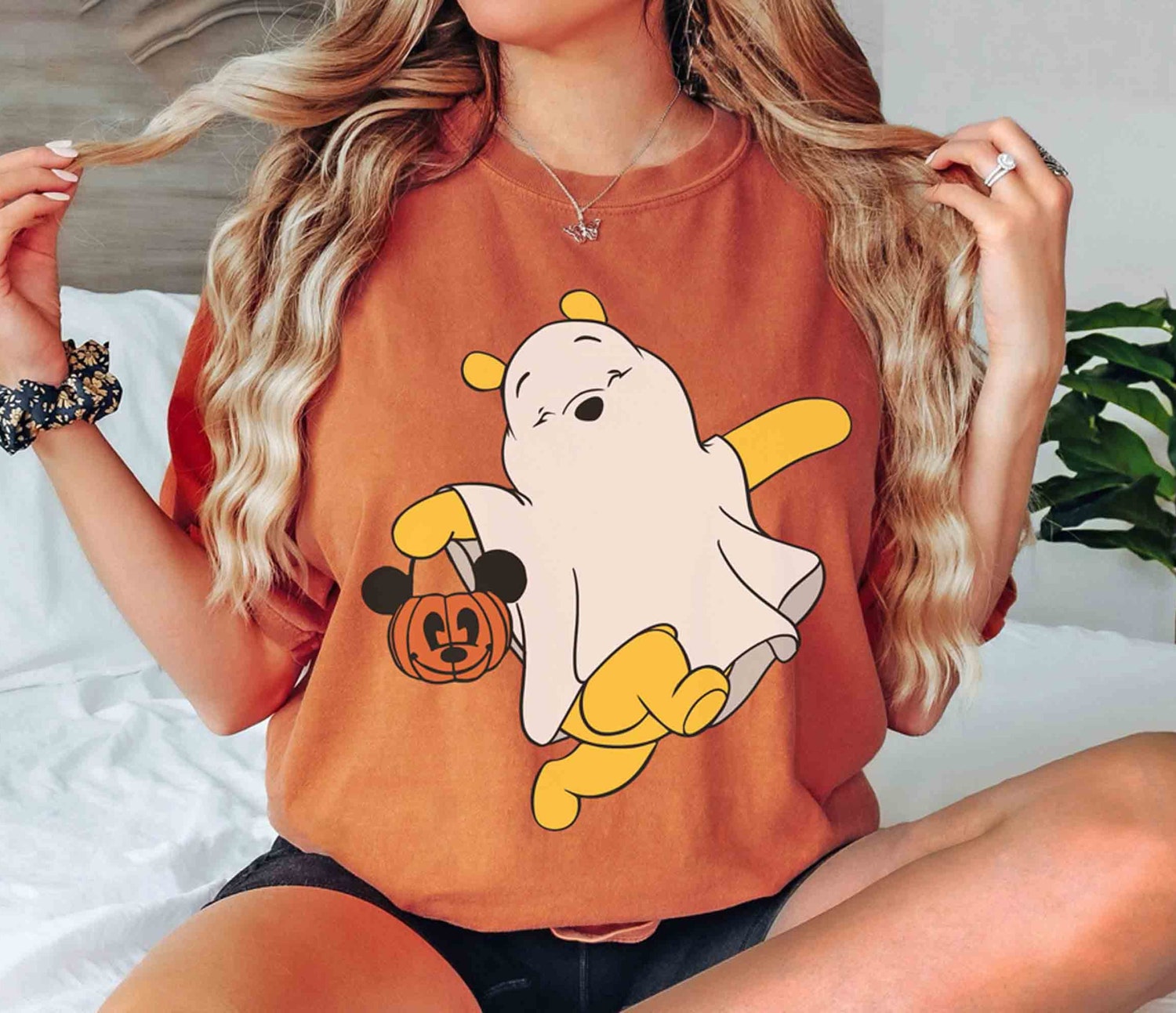 Retro Pooh Ghost Halloween Shirt Spooky Season Tee Mickey's Not So Scary Halloween Shirt image 0