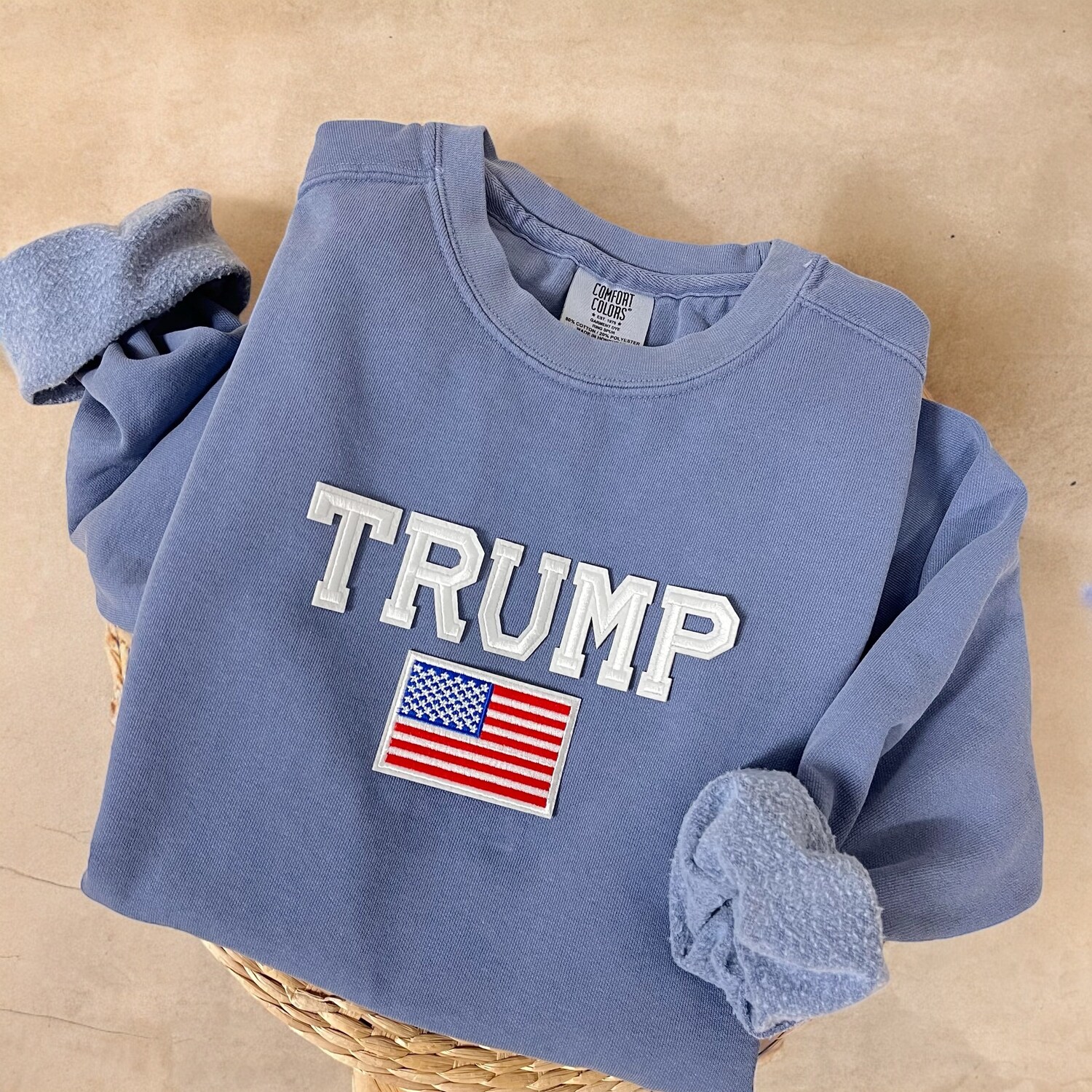 Comfort Colors Trump 2024 Sweatshirt | Pro Trump Shirt | MAGA 45 47 Merch | Trump Girl Apparel image 1