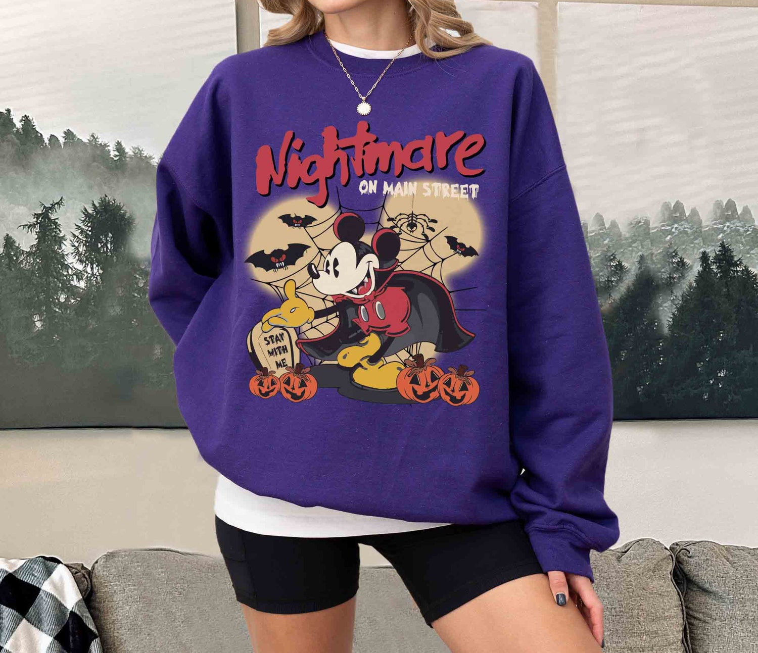 Vintage Mickey Halloween Shirt | Nightmare on Main Street | Pumpkin Tee image 4