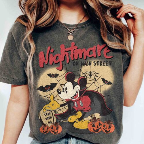 Vintage Mickey Halloween Shirt | Nightmare on Main Street | Pumpkin Tee image 0