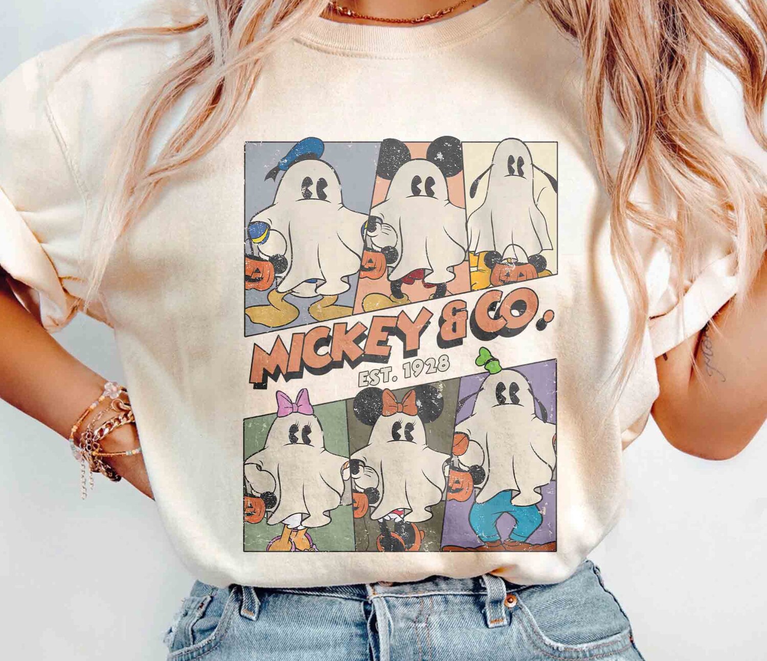 Retro Mickey & Co Halloween Shirt Mickey Ghost Tee Mickey's Not So Scary Party Shirt image 2