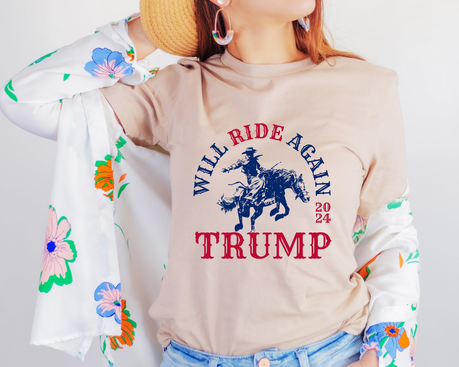 Trump 2024 Take America Back Shirt - Country Western Cowboy Proud Conservative 4th July Tee image 2