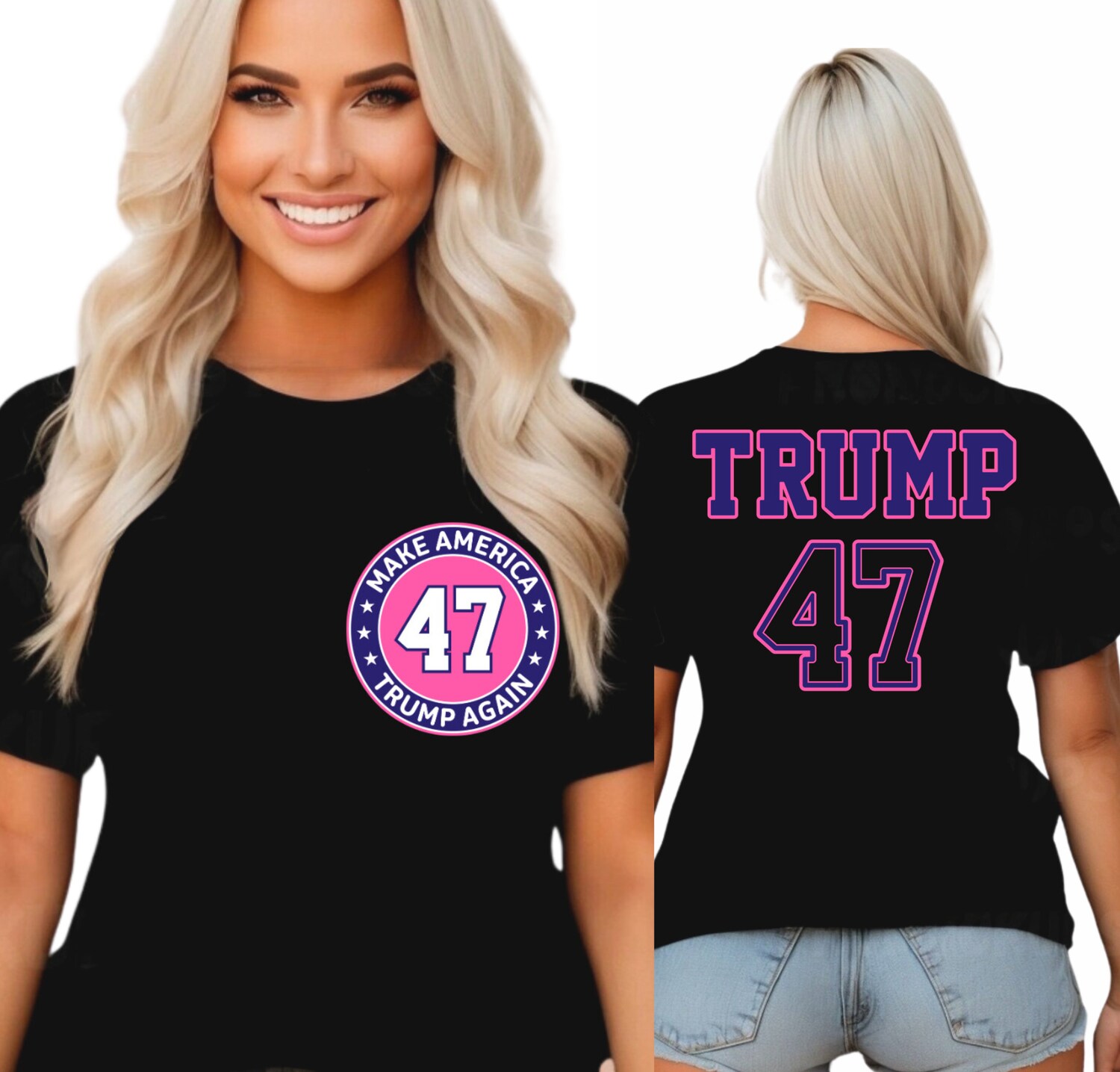 Trump 2024 T-shirt MAGA Shirt Republican Pink Trump Girl Tee Donald Trump Felon 2024 Shirt image 1