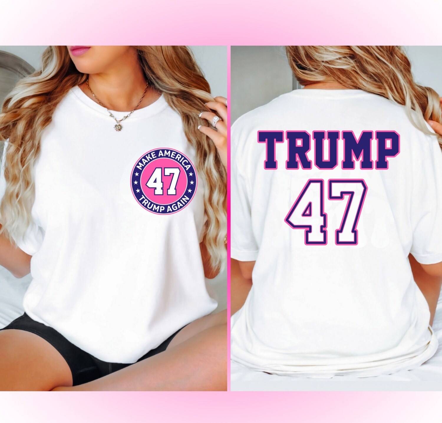 Trump 2024 T-shirt MAGA Shirt Republican Pink Trump Girl Tee Donald Trump Felon 2024 Shirt image 0