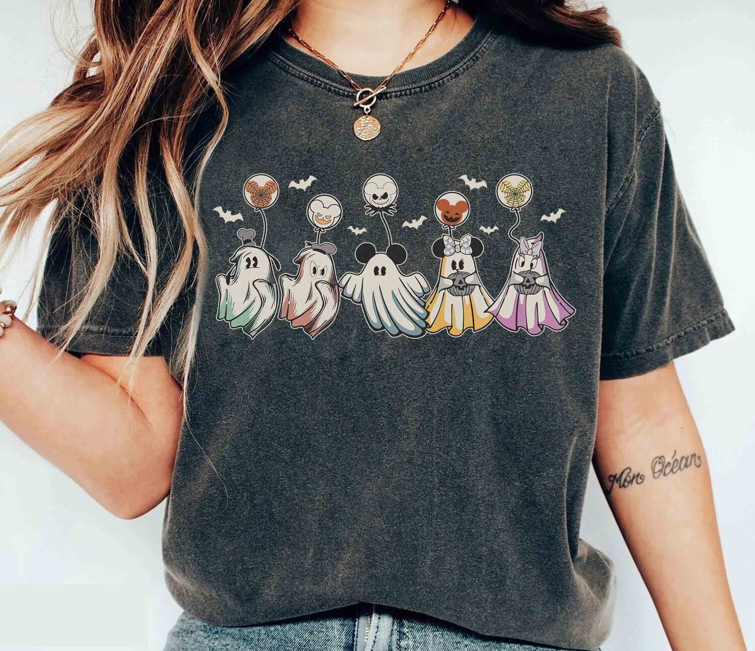 Retro Mickey and Friends Halloween Shirt | Ghost Tee | Mickey Not So Scary Party Shirt image 4