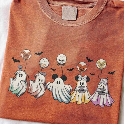 Retro Mickey and Friends Halloween Shirt | Ghost Tee | Mickey Not So Scary Party Shirt image 0